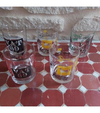 5 VERRES A WHISKY VINTAGE