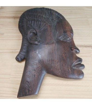 TETE AFRICAINE EN BOIS 