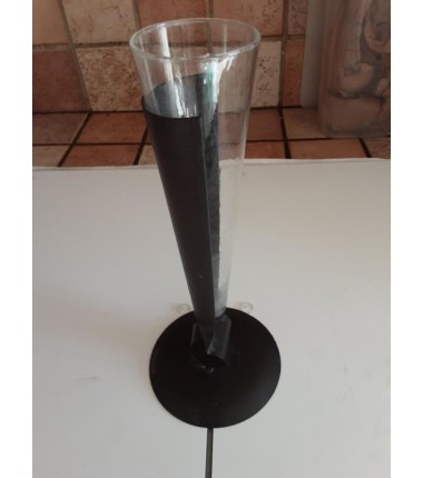 VASE METAL ET VERRE