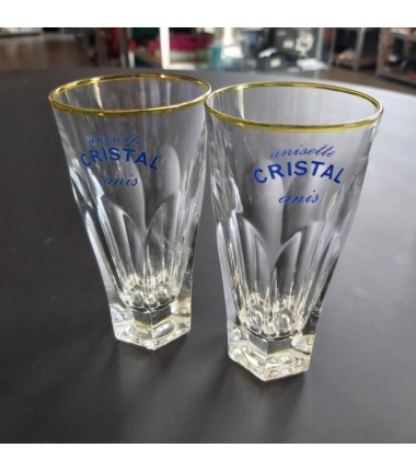 2 VERRES ANISETTE CRISTAL 