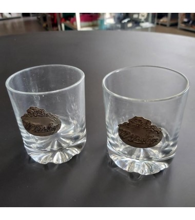 2 VERRES WHISKY ETAIN 