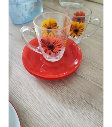 TASSE A CAFE FLEUR + SOUS TASSE 