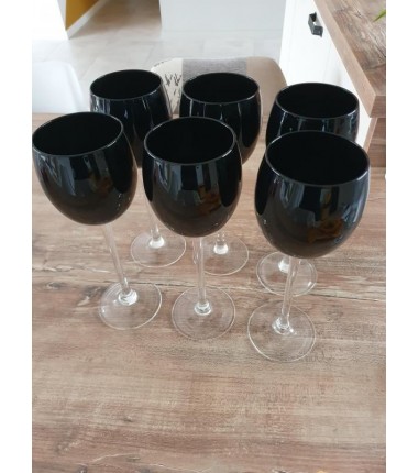 6 VERRES A VIN NOIR 