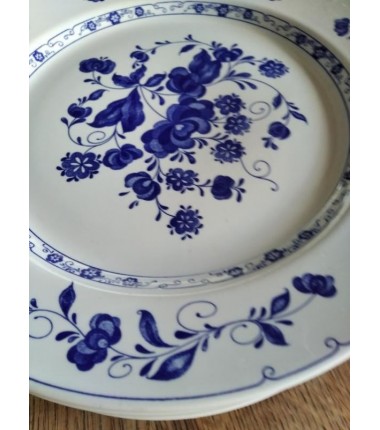 6 ASSIETTES DECO BLEUE